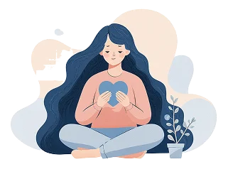 Illustration: psychologische Unterstützung online mit ThePsy